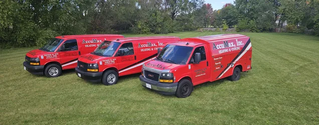 AccuMax HVAC service vans ready to serve Plainfield, IL homeowners